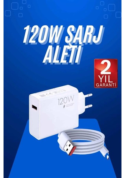 120 Watt Turbo Hızlı Şarj Aleti Seti Hızlı Şarj Adaptörü Beyaz fiyatları