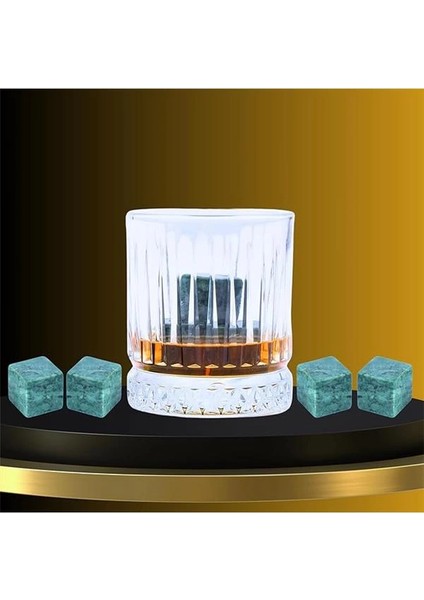 Granit 4 Adet Viski Taşı Soğutma Kesesinde Sertifikalı Babalar Günü Hediyesi