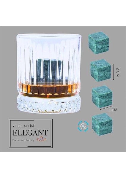 Granit 4 Adet Viski Taşı Soğutma Kesesinde Sertifikalı Babalar Günü Hediyesi