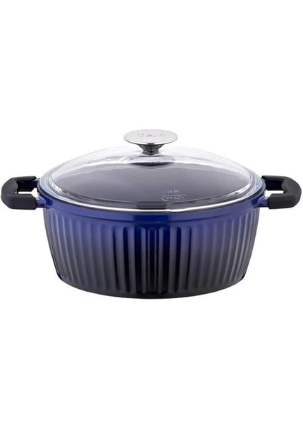 Valeriya Cam Kapak 7 Parça Döküm Tencere Seti Lacivert Siyah - TAC-4878 indirimleri