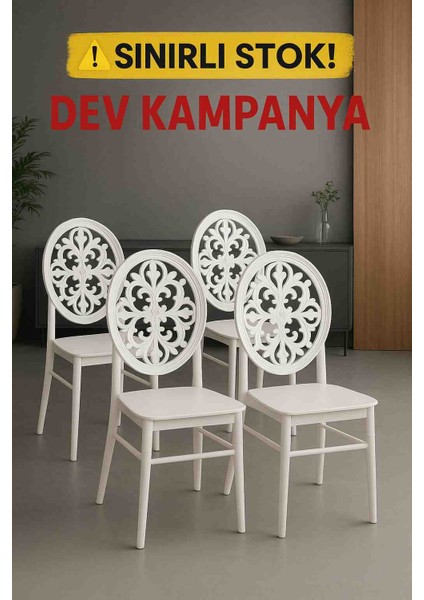 Hatesahome- 4 Adet Venüs Sandalye- Mutfak Sandalyesi - Organizasyon Sandalyesi