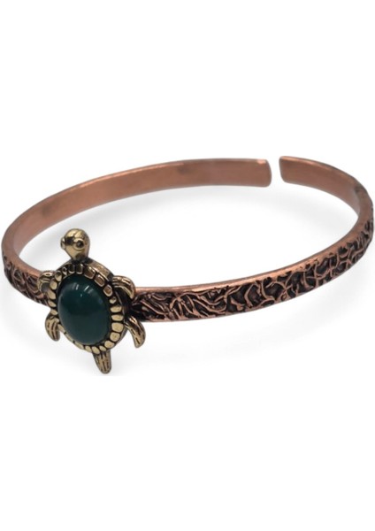 Yeşil Akik Doğal Taşlı Kaplumbağa Figürlü Saf Bakır Otantik Bilezik Doğal Taş fiyatları