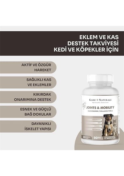 Joints&mobility, Glukozamin, Kondritin, Kolajen, Kedi ve Köpek, 60 Tablet fiyatları