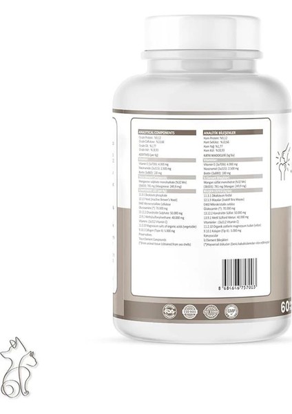 Joints&mobility, Glukozamin, Kondritin, Kolajen, Kedi ve Köpek, 60 Tablet