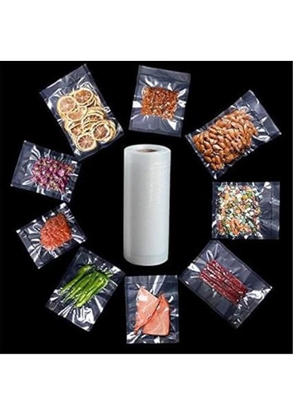 T.m.q.g 5 Metre Tırtıklı Rulo Vakum Poşeti Torbası (Seçenekli) (20CM)