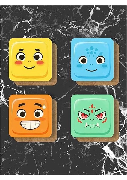 Pokemon Temalı Bardak Altlığı Ahşap Baskılı Altlık 4'lü Set (9 X9CM) KARBONNM51 fırsatları