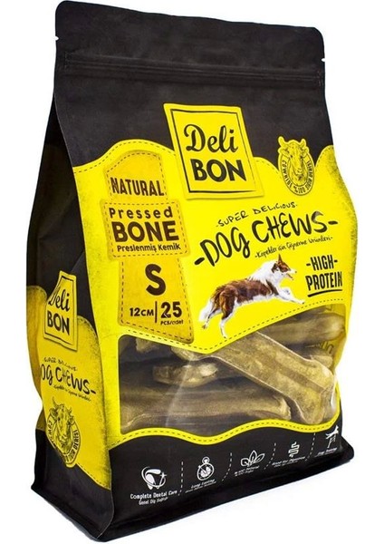 Delibon Deri Pres Kemik, S Boy, Naturel, 12CM x 25ADET