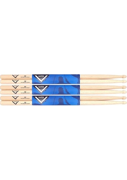 5b Ahşap Uçlu Hickory Davul Çubuğu, 3 Çift (VS3P5BW)
