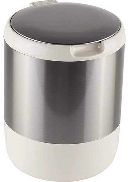 Pasifik Kapaklı Çöp Kovası, 3lt, 15.5X20 Cm, Bej