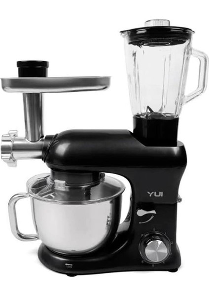 Yui M200 Multi-Fonksiyonel 3'ü Bir Arada Stand Mikser Kıyma Setli ve Blender Özellikli Siyah