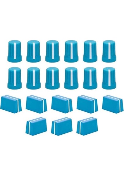 Chroma Caps Pro Pack (Blue) | Chroma Caps Pro Paketi: 12X 90º Super Knobs, 5x Fader
