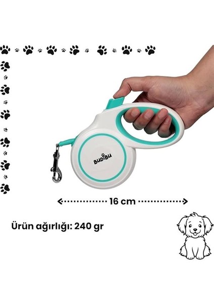 Makaralı Otomatik 5 Metre Geri Çekilebilen Kedi Köpek Gezdirme Tasması Xs/s/m modelleri