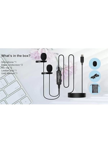 LCM2LD Iphone Ipad ve Ios Için Lightning Girişli 2'li Yaka Mikrofonu indirimleri