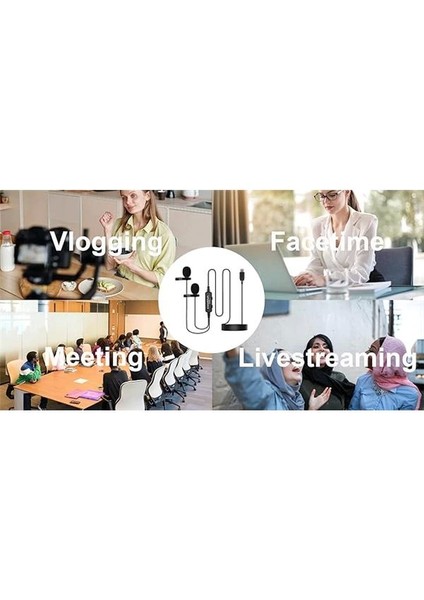 LCM2LD Iphone Ipad ve Ios Için Lightning Girişli 2'li Yaka Mikrofonu