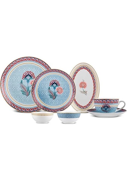 Spello Blue 26 Parça Kahvaltı Seti Rnd