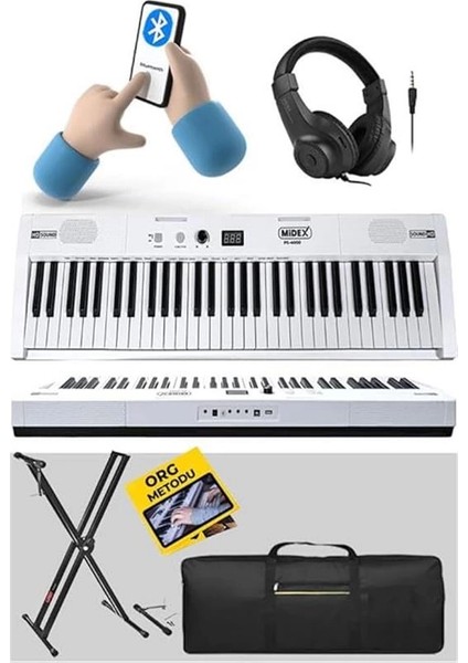 PS4000WH-SET Tuş Hassasiyetli 61 Tuşlu Org Bluetooth USB Midi (Sustain Pedalı Çanta Kulaklık fiyatları