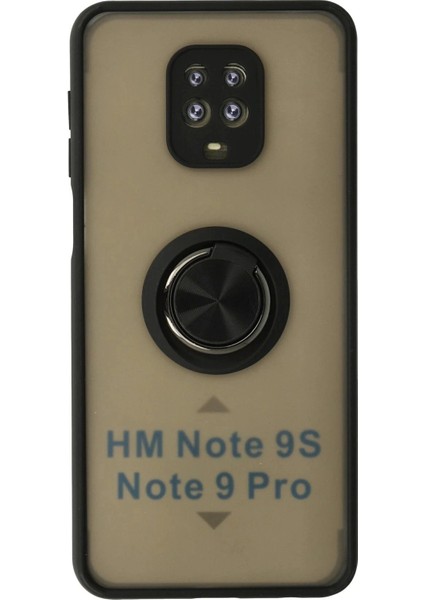 Xiaomi Redmi Note 9 Pro Kılıf Montreal Yüzüklü Silikon Kapak - SIYAH-(5796)