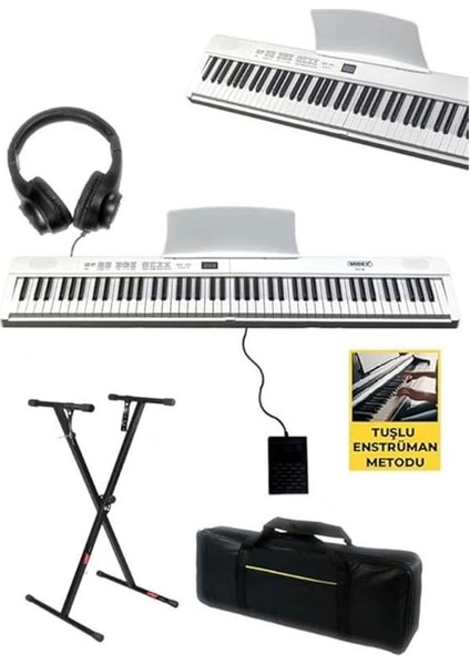PLX-80WHST Taşınabilir Katlanır Dijital Piyano Tuş Hassasiyetli 88 Tuş Bt (Stand Sustain