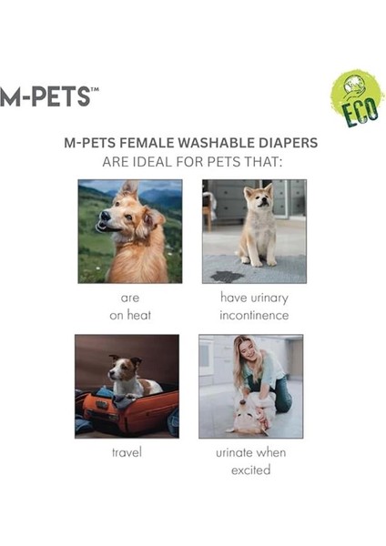 M-Pets Dişi Köpekler Için Yıkanabilir Külot (M) fırsatları