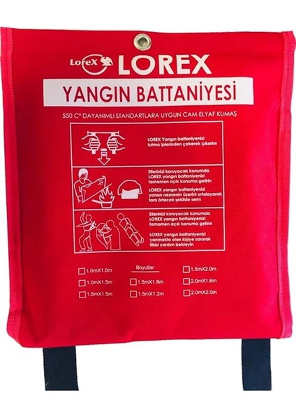 LR-FB1010C 100X100 cm Çantalı Yangın Söndürme Battaniyesi