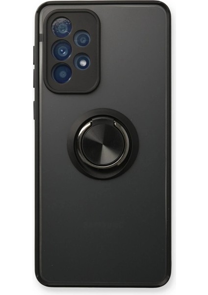Samsung Galaxy A13 4g Kılıf Montreal Yüzüklü Silikon Kapak - SIYAH-(5796)