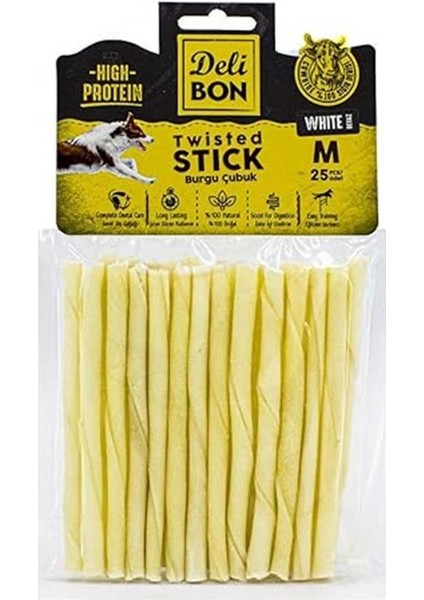 Delibon Gerçek Deriden Kalın Burgu Çubuk, THICKX25PCS., Beyaz fiyatları