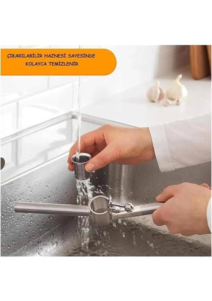 Hazneli Paslanmaz Sarmısak Ezici - Yuvarlak Sarımsak Ezici Pres fırsatları