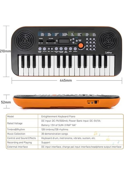 Mini Klavye Piyano 32 Tuşlu Küçük Taşınabilir Dijital Elektronik Klavye 30 Demo Şarkılı Müzik