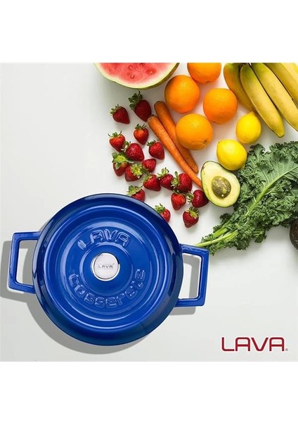 Döküm Yuvarlak Tencere, Trendy, 16CM, Mavi