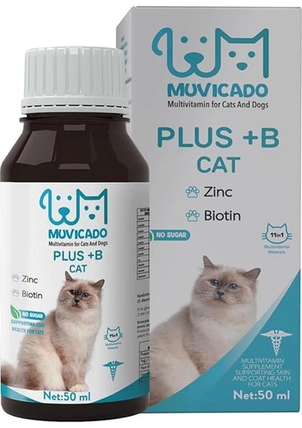 Kedi Tüy Sağlığı Damlası Plus +B Kediler Için Tüy ve Tırnak Sağlığını Destekleyen