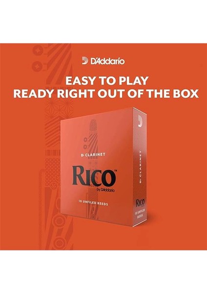 Rico By D'addario Eb Klarnet Için Yapraklar, Kalınlık 2,5, 10'lu Paket fırsatları