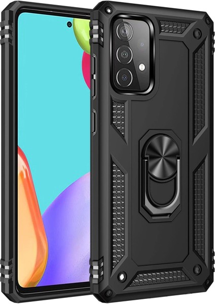 Samsung Galaxy A53 5g Kılıf Sofya Yüzüklü Silikon Kapak - SIYAH-(5796)