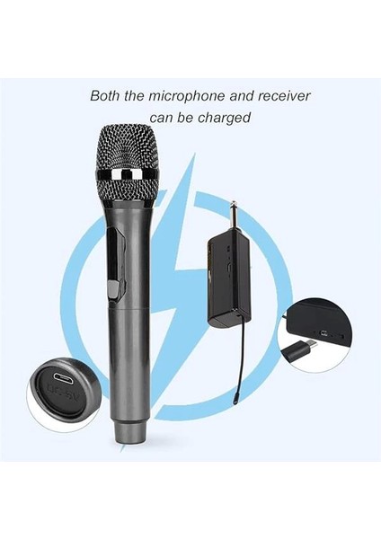 Kablosuz Karaoke Mikrofonu 6.35MM Amfi Hoparlör Için ve Sahne Performansı Çok Amaçlı