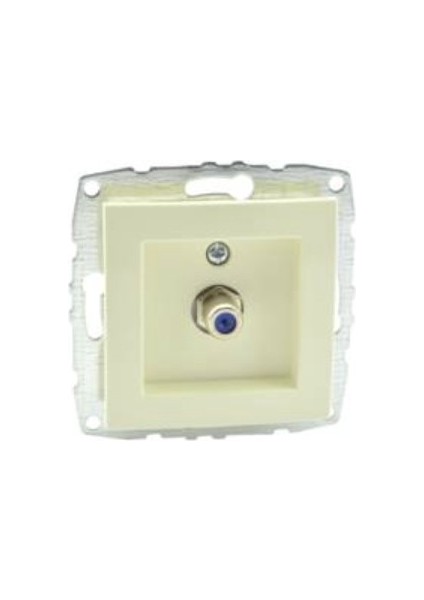 Beyaz 3'lü Set - Topraklı Priz, F Konnektör , Nümeris Cat3 Telefon Priz Set fırsatları