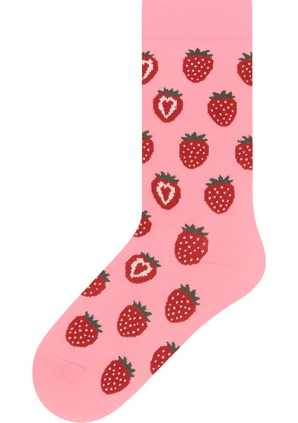 Renkli Meyve Desenli 4’lü Çorap Seti Çilek Karpuz Ananas Avokado Tasarımlarıyla modelleri