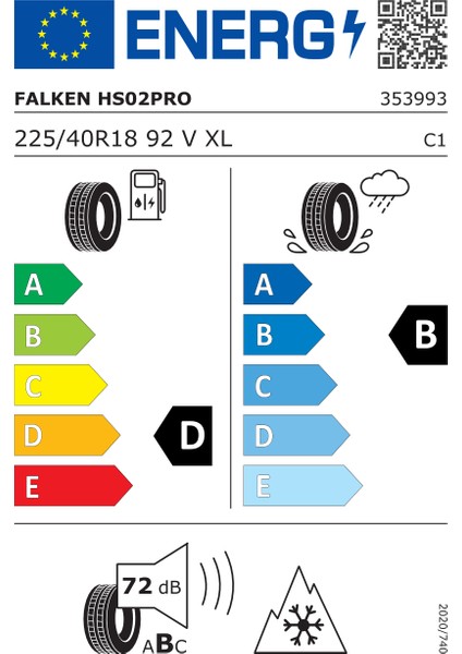 225/40 R18 92V Xl Eurowinter HS02 Pro Oto Kış Lastiği ( Üretim Yılı: 2025 ) fiyatları
