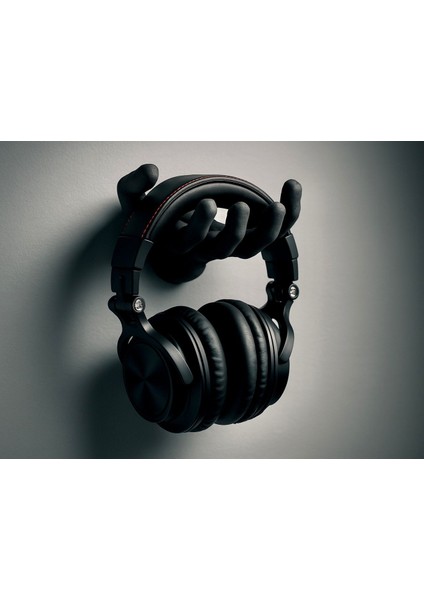 Siyah El Şeklinde Kulaklık Askısı – Duvara Monte Dekoratif Organizer