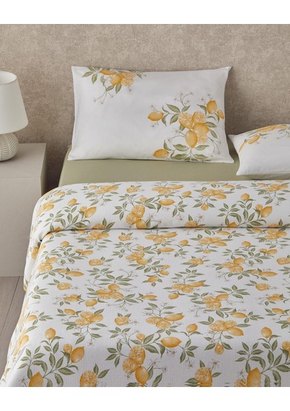 Amalfi Breeze Baskılı Tek Kişilik Pike Takımı 150X220 cm Sarı fiyatları