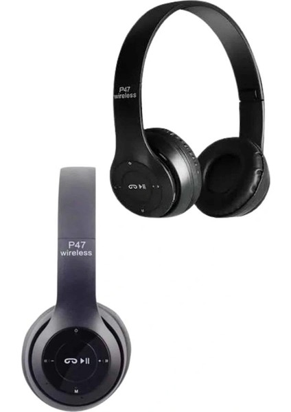 Bluetooth Kablosuz Kulaklık Siyah Wireless 5.0 Kulak Üstü Uzun Pil Ömrü indirimleri