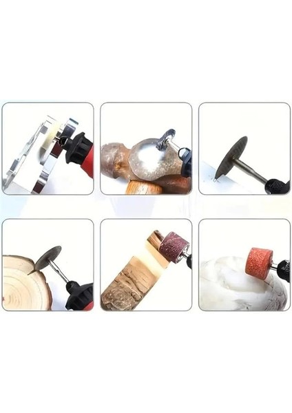 ® 112 Parça Taşlama Fırçalama Polisaj Gravür Zımpara Cilalama Seti Takımı Matkap Ucu Ahşap Metal modelleri