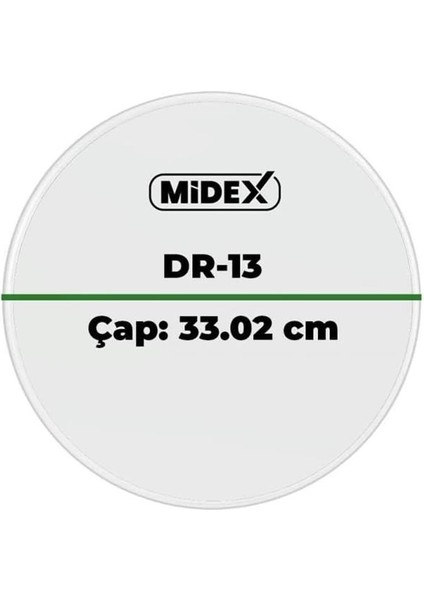 Midex DR-13R Şeffaf Renk 13 Inç Tom Bateri Davul Derisi Drumhead 13'' Inch (33.02 Cm) modelleri