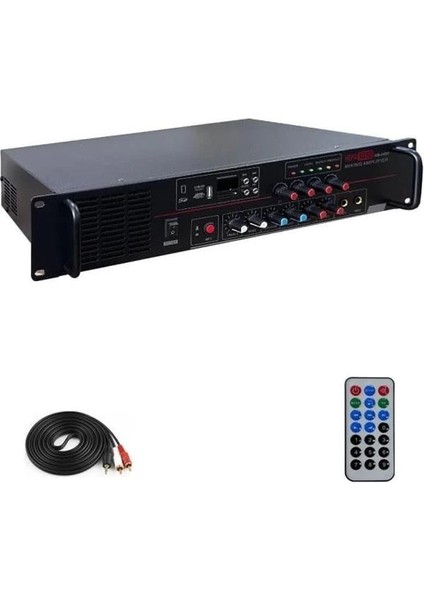 HB-4400 Mixer Amfi 4 Bölgeli 4 Çıkışlı Anfi Zonlu 4X100W Bluetooth USB fiyatları