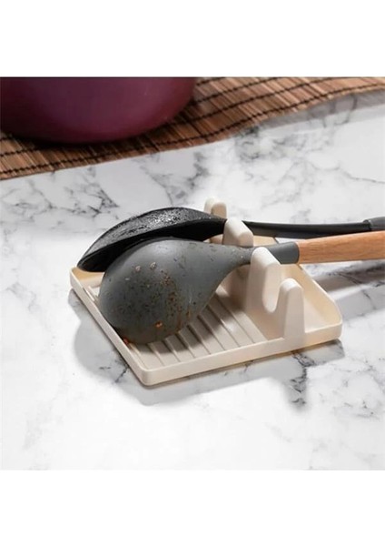Tezgah Üstü Kirli Kaşıklık, 14X12 cm Plastik Mutfak Kepçelik, Kaymaz Tabanlı, Kolay