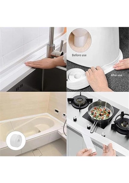 Sızdırmazlık Bandı Banyo Mutfak Lavabo Küvet Duş Teknesi Su Geçirmez Kenar Bant (320 Cm) indirimleri