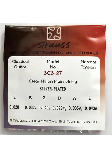Strauss Scs-27 Klasik Gitar Teli Takım Normal Tension fiyatları