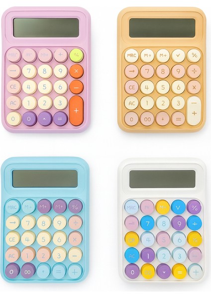 Pinterest Tarzı Renkli Pilli Hesap Makinesi – 12 Haneli Büyük Ekran (Renk Stoklara Göre)