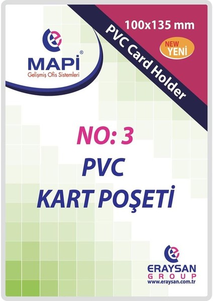 Kart Poşeti Dikey Pvc No:3 100X135 Şeffaf 910 10 37