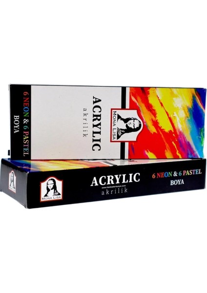 Akrilik 12 Renk x 22 ml Neon/pastel