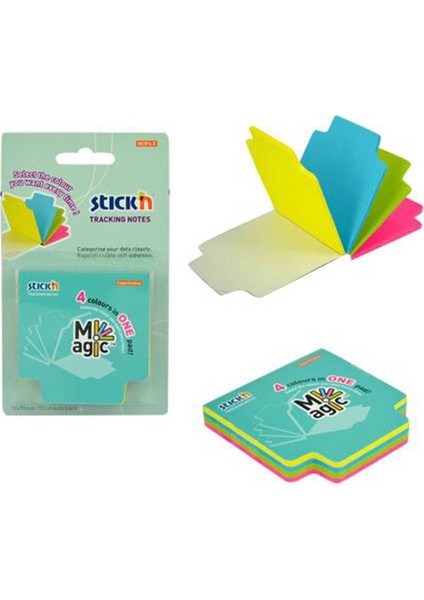 Stıckn Yapışkanlı Not Kağıdı Magıc 100 Yp 70X70 4 Neon Renk 21560