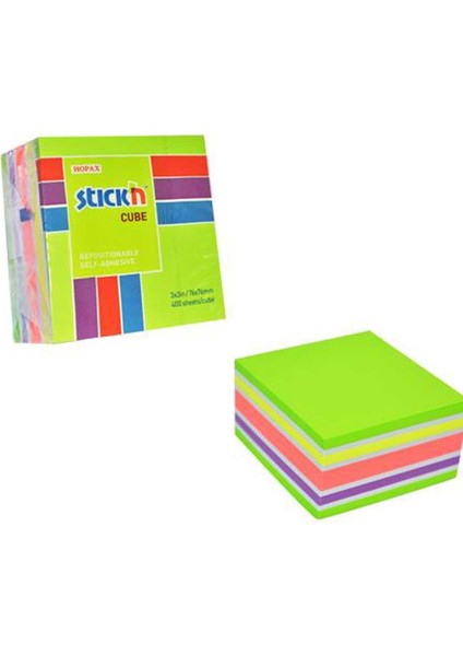 Stıckn Yapışkanlı Not Kağıdı Küp 400 Yp 76X76 5 Np Mıx-A Renk 21537